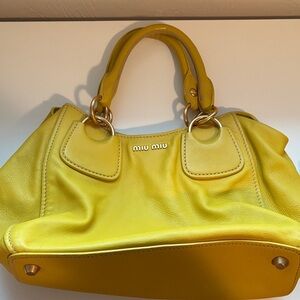 Miu Miu Vibrant Yellow Leather Bag